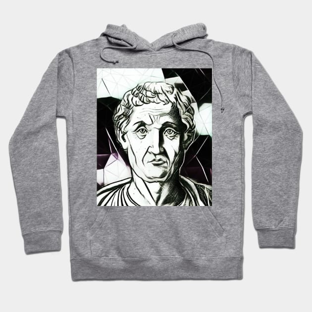 Anicius Manlius Severinus Boethius Black and White Portrait | Boethius Artwork 3 Hoodie by JustLit